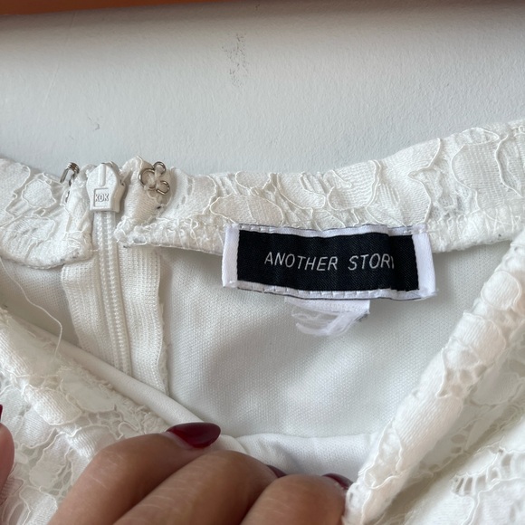 Another Story Trapeze MIDI Lace Trim Skirt - Picture 6 of 8